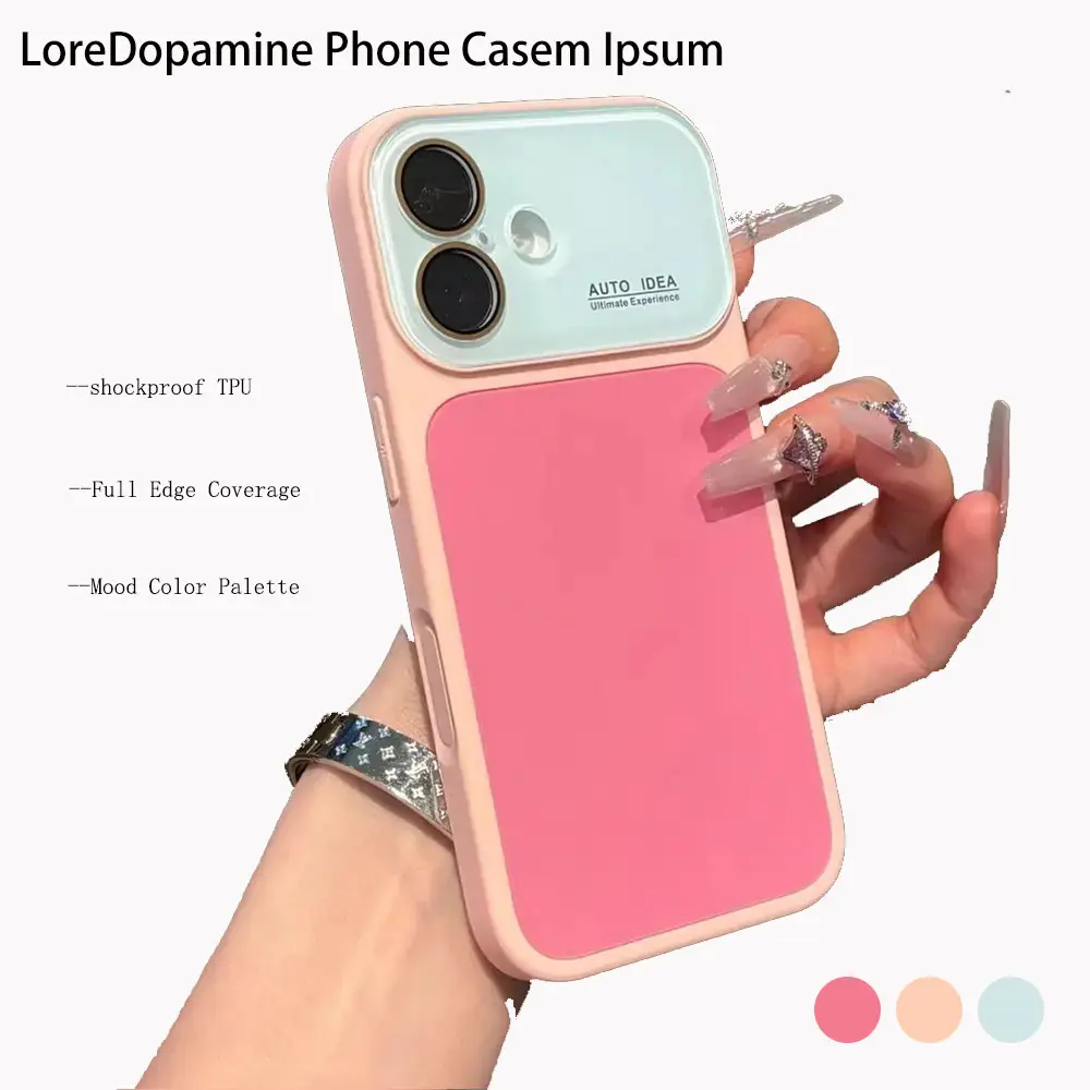Multi-Model TPU+PC Acrylic Crystal Smartphone Case for iPhone 17 Pro Max,17,16,15,14,13 - Candy Color Contrast, Dopamine Vibrant Blue/Pink/Yellow, Full Camera Lens+Edge Coverage, Handheld Devices Accessory, Great Female Birthday Gift