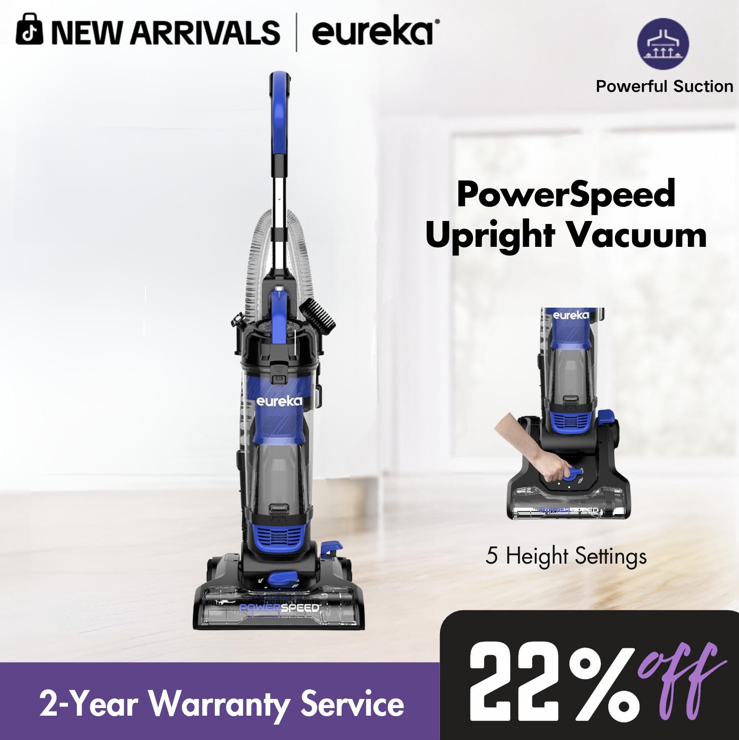 Eureka PowerSpeed Upright Vacuum Cleaner - Lightweight Bagless, Multi Surface, Dual Action Mode, Upgraded Cyclone System for Carpet & Hard Floor, Blue Black , Lightweight Bagless Vacuum, DealsForYouDays