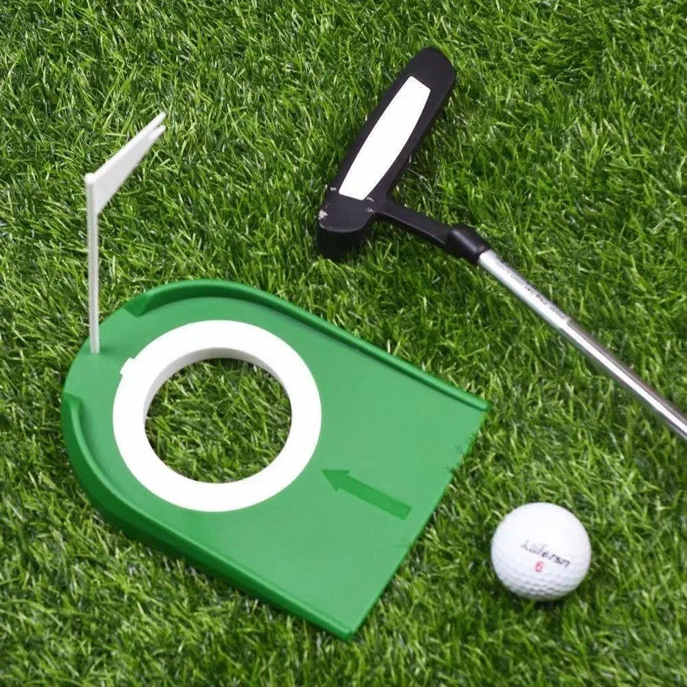 Golf Putting Practice Mat, Golf Putting Hole Plastic Equipment, Golf Training Accessories for Indoor Outdoor, Golf Practice Tool, Golf Putter, Golf Training Aids