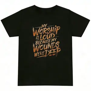 Vividly Celebrating Faith Unisex Christian TShirt with Bold Worship Design