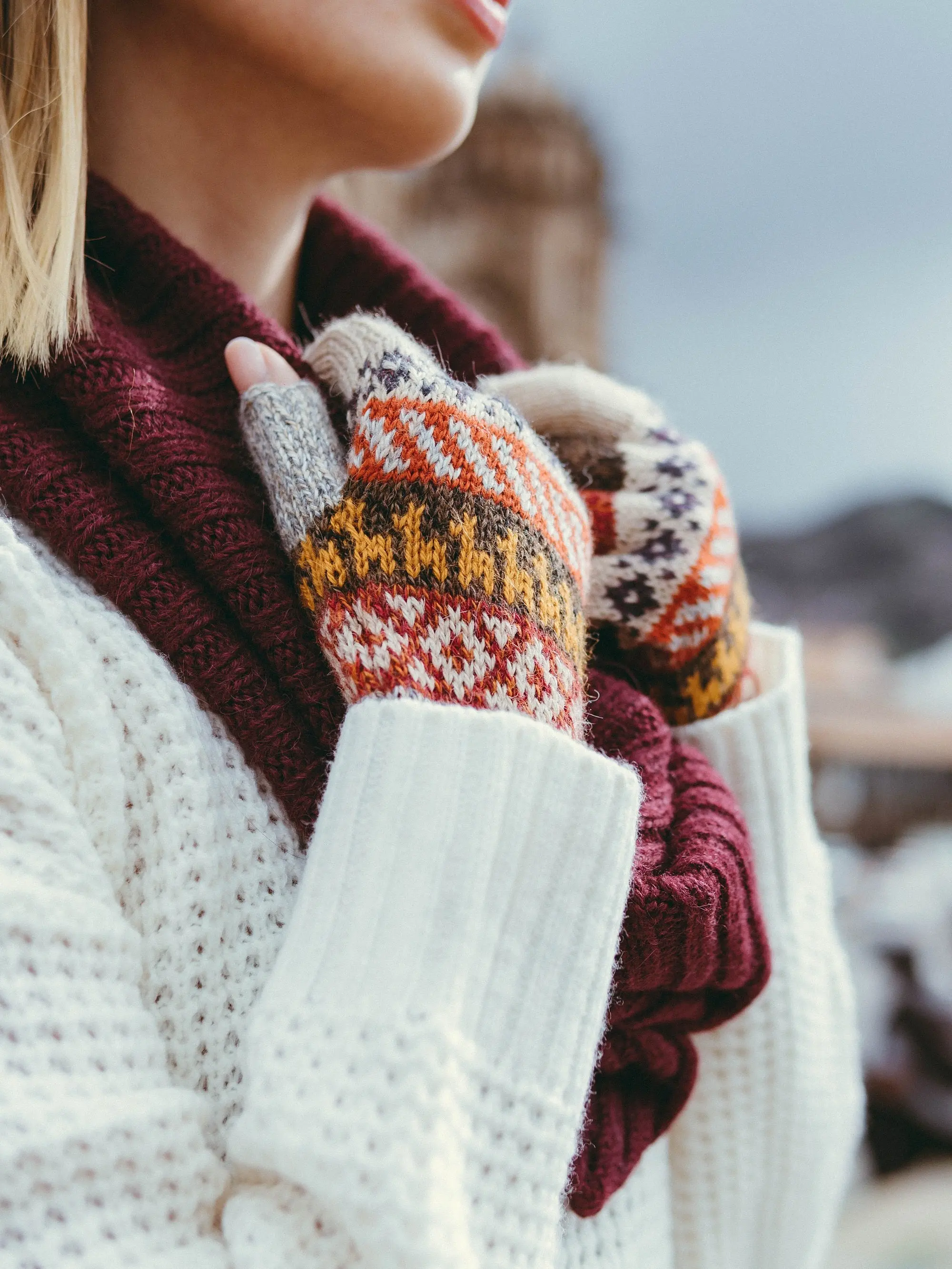 alpaca fingerless gloves, alpaca mittens, peruvian fingerless, fair isle mittens, wrist warmer, peruvian mittens