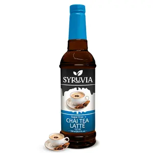 Syruvia Sugar-Free Chai Tea Latte Syrup - 25.4 fl oz. Authentic Chai Flavor with No Added Sugar. Kosher, Gluten-Free, and More.