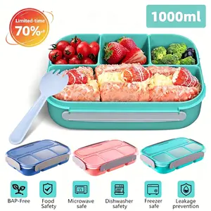 Portable Bento Box, Lunch Box Containers, Family Mom’s Choice, No Leak Design, Microwave Dishwasher Safe, Ideal Holiday Gift!