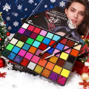 Christmas 54 Color Water-Soluble Body Paint Set, Kids Face and Body Coloring Kit, Perfect for Halloween and Christmas Makeup, Fun Holiday Gift Pack