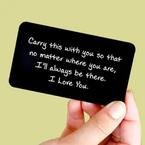 Letter Pattern Wallet Card, 1 Count Carry No Matter Where You Go, I'll Always Be There, Wallet Insert Card, Gift for Friend, Family, Lover
