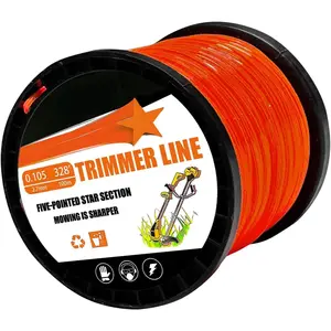 .105" String Trimmer Line, Commercial Grade Orange Pentagon Weed Eater String,  Nylon  0.105" Diameter x 328'