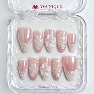 Younique Nails 2025 | GG Studio | Petal Carve  | 10PCS 100% Handmade Press-On Nails | Reusable Colorful Art