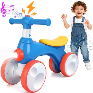 Kids Balance Bike with Bubble Machine,4 in 1 Boys Balance Bike with Powered Motor,Music,LED Lights First Riding on Toys, Christmas Gifts for Boys Girls