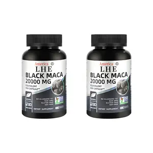 LHE Black Maca 20000mg Per Caps Edible Supplement 180 Veggie Capsules ( Non-GMO, Vegan, Gluten Free, Soy Free ) Fitness Dietary Healthcare Health Optimum