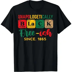 Juneteenth Unapologetically Black Periodic Women Men T-Shirt america t-shirt casual classic  hot trend breathable round neck short sleeve summer tee graphic cotton t-shirt birthday t-shirt  casual classic graphic tee  crewneck graphic tee loose fit t-shir
