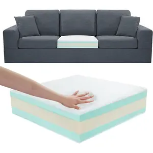 Extra Thickness 5 Layer 24"x27"x6" Sofa Couch Cushion Replacement, 100% 25D Foam Supportive Soft Upholstery Cushion with Removable Cover