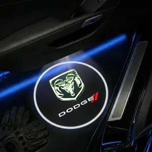 2 Pcs Dodge Fiber Welcome Light Set, Car Door Projection Lamp, Laser Light, Decorative Floor Lamp (batteries Not Included)