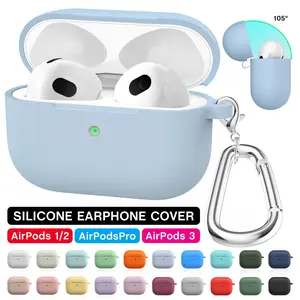 Soft Silicone Protective Case for AirPods Pro 3rd/2nd/1st Accessories Case with Keychain, Shockproof Cover Silicone Protector Case for AirPods Pro 2 AirPods 3 2 for Women Men