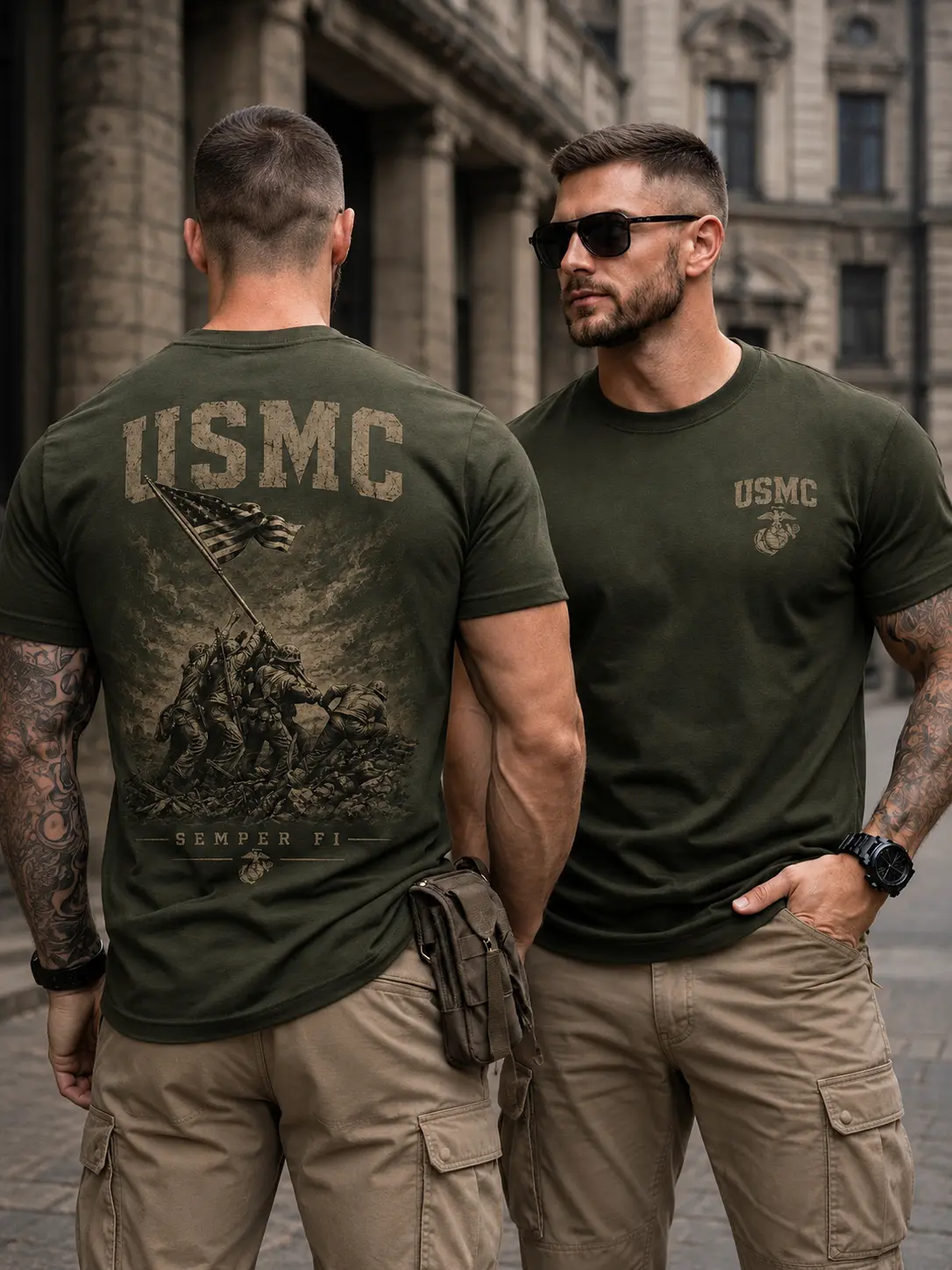 USMC Semper Fi Shirt, Marine Corps Flag Raising Graphic Tee, Patriotic Military T-Shirt, Marine Veteran Shirt, American Flag USMC Tee, Gift for Marines