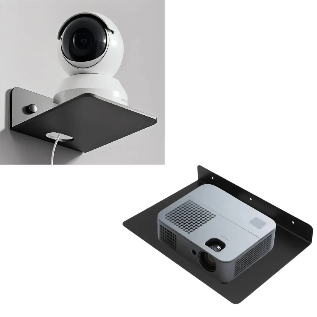 Wall Mounted Speaker Stand, Metal Floating Shelf, L-Shaped Holder, Speaker Rack, Compatible with Speakers, Cameras, Displays, Space-Saving Wall Storage