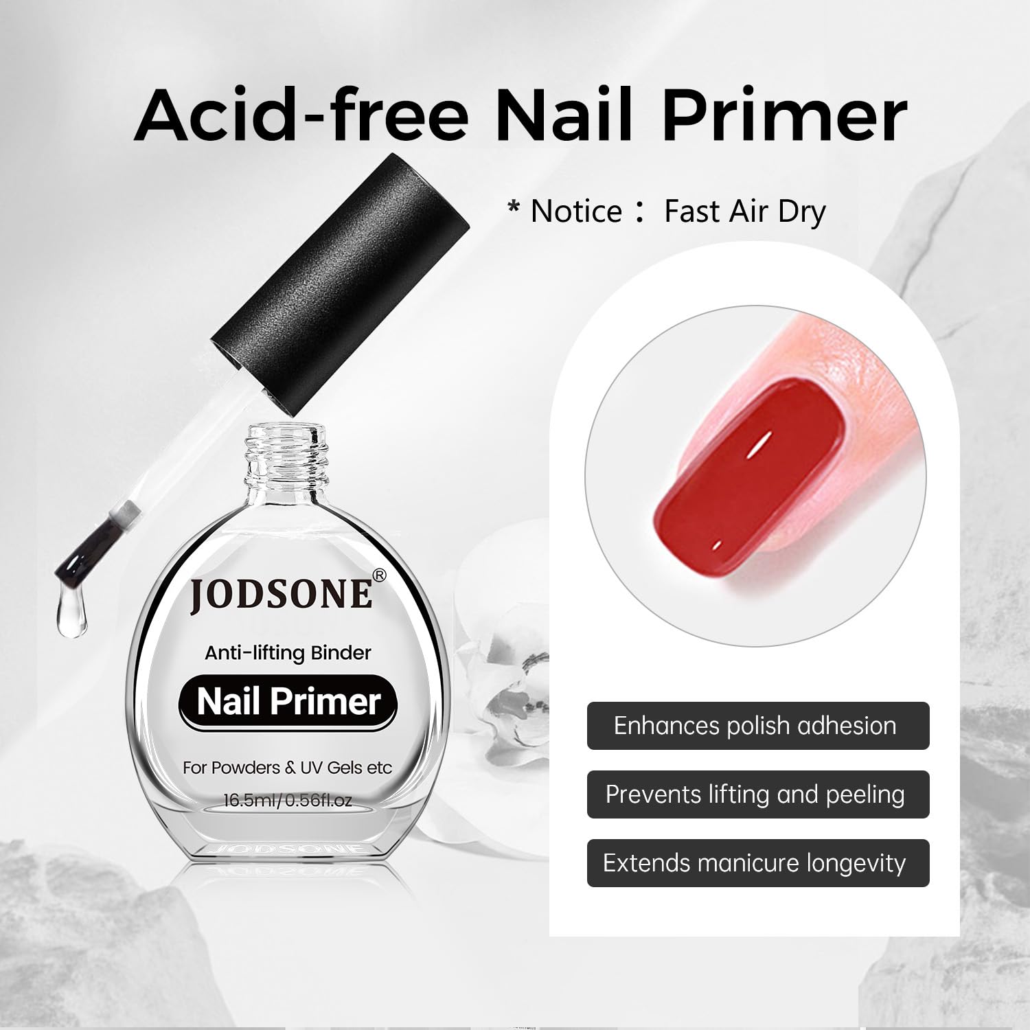 JODSONE 2Pcs 16.5ml Nail Dehydrate Primer Kit, Superior Bonding for UV Gels, Professional & DIY Nail Art, Long-Lasting Adhesion, Ideal Gift