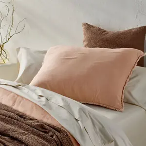King Euro Heavyweight Linen Blend Decorative Throw Pillow Light Adobe Clay - Casaluna