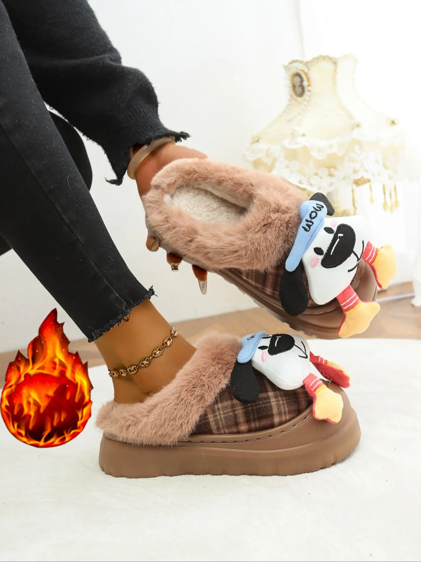 Women's Comfortable Bear Slippers, Plush Teddy Design, Soft Material, Indoor Wear, Fashion Daily Shoes, Cozy and Stylish