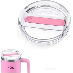 40 oz tumbler lid replacement Fit for Stanley Cup,Clear Replacement Lids Fit for Stanley Travel Tumbler, stanley cup lid replacement 40 oz, Stanley Cup Accessories,1 PCS (Pink)