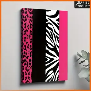1PC 2D Decorative painting - Canvas painting - Pink leopard zebra and black stripes - cheap room decor - kitchen decor - pictures - fall decorations clearance - pictures wall decor -posters - fall decorfall decor