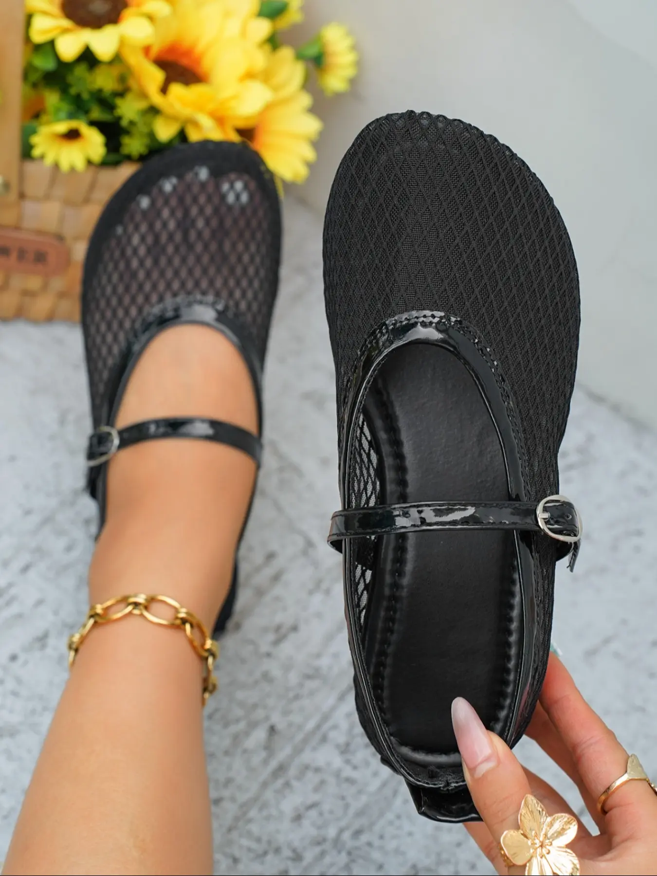 Women's Breathable Mesh Ballerina Flats, Slip On Flats, Casual Flats, Comfortable Walking & Office Use, Fashion Design for Spring Summer Fall Winter Seasons