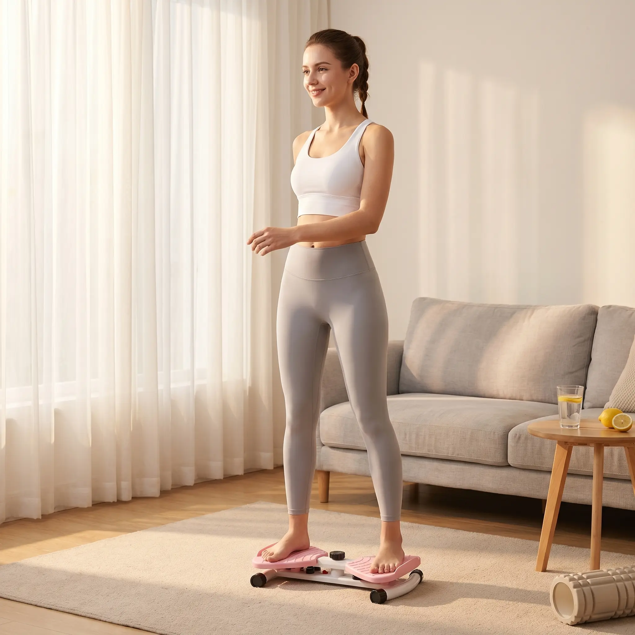 Portable Waist Twist Machine - Ab Trainer with Double Non-slip Pedals, Noiseless Home Fitness Gear for Indoor Daily Summer Workouts