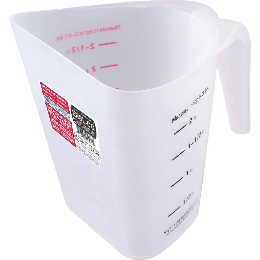 Tuff Stuff ERSLCG 2 lbs Ergonomic Wet or Dry Measuring Scoop, Clear