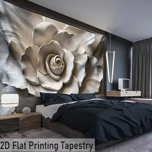 Floral patterned tapestry, polyester fiber wall decoration, landscape painting background cloth, suitable for photo booths, birthday parties, living rooms, bedrooms, weddings, and indoor and outdoor event atmosphere decoration, matched with accessories