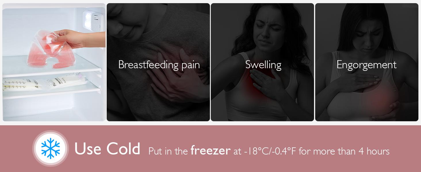 Momcozy Larger Breast Therapy Packs, Hot and Cold Breast Pads with 2 Soft Covers, Breastfeeding Essentials for Relieve Clogged Ducts, Nipple Pain, Engorgement, 2 Pack