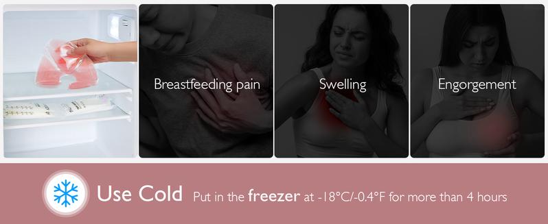 Momcozy Larger Breast Therapy Packs, Hot and Cold Breast Pads with 2 Soft Covers, Breastfeeding Essentials for Relieve Clogged Ducts, Nipple Pain, Engorgement, 2 Pack