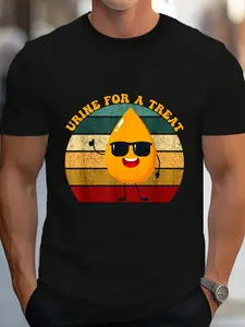 100% Cotton Urine For A Treat Urology Funny Halloween Urologist T-Shirt Women's Men's Graphic Tee Crew Neck summer vacation Tops