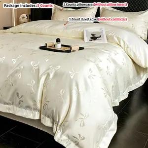 Butterfly Embroidery Bedding Set, Including Decorative Duvet Cover & Pillowcase without Filler, Soft Comfortable Bedding Set for Home Bedroom