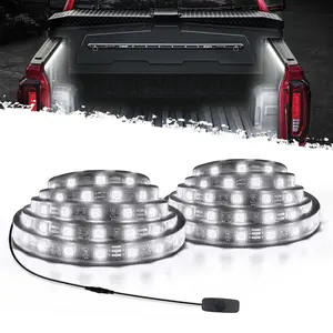 DIBMS 2PCS 12V LED Trunk Bed Light, 60Inch 6500K Lamp Beads Lights Strip with on/Off Switch for Cargo Pickup Truck SUV RV Boat, Waterproof