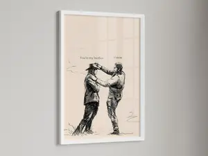 Arthur & John "You're My Brother" Poster – Red Dead Redemption 2 Sketch Wall Art, Emotional Western Outlaw Print for Gaming Rooms.