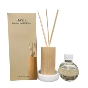 Handcrafted Bamboo Reed Diffuser – Clean line Scent – Natural Home Fragrance – 90ml
