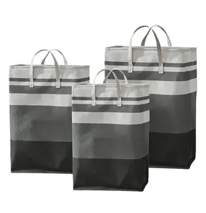 75L Large Laundry Hamper 3 Pack, Waterproof Freestanding Fabric Storage Basket with Handles for Dirty Clothes & Toys