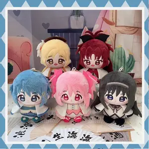 12cm Puella Magi Madoka Magica Plush Sakura Kyoko Kaname Madoka Tomoe Mami Cartoon Anime Figure Stuffed Doll Backpack Pendant