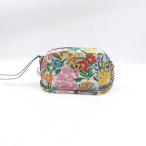 Pre-owned GUCCI GG Calfskin Shoulder Bags Gucci Marmont Floral Multicolor SHoulder Bag T10396454