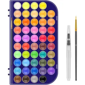 Set, 48 Colors  Watercolor  with a Brush Refillable a Water Brush Pen and Palette, Washable Water Color Paints Sets for , Adults,and Artists