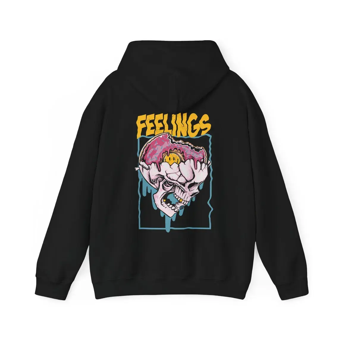 Feelings Skeleton Hoodie, Y2K Hoodie, Streetwear, Anxiety Sweatshirt, Mental Health, Cyberpunk, Psychedelic Skull, Trippy, Unisex