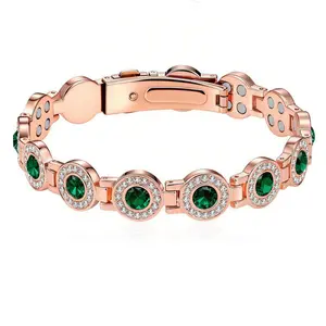 September Magnetic bracelet for women, adjustable in length with a secure clasp, featuring high-quality multi-facet crystal inlays Christmas Gift