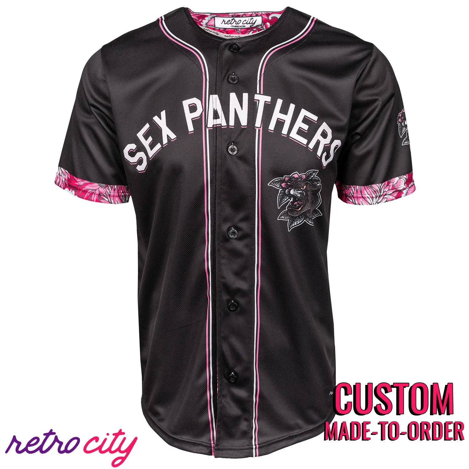 Sex Panthers Full-Button Baseball Jersey