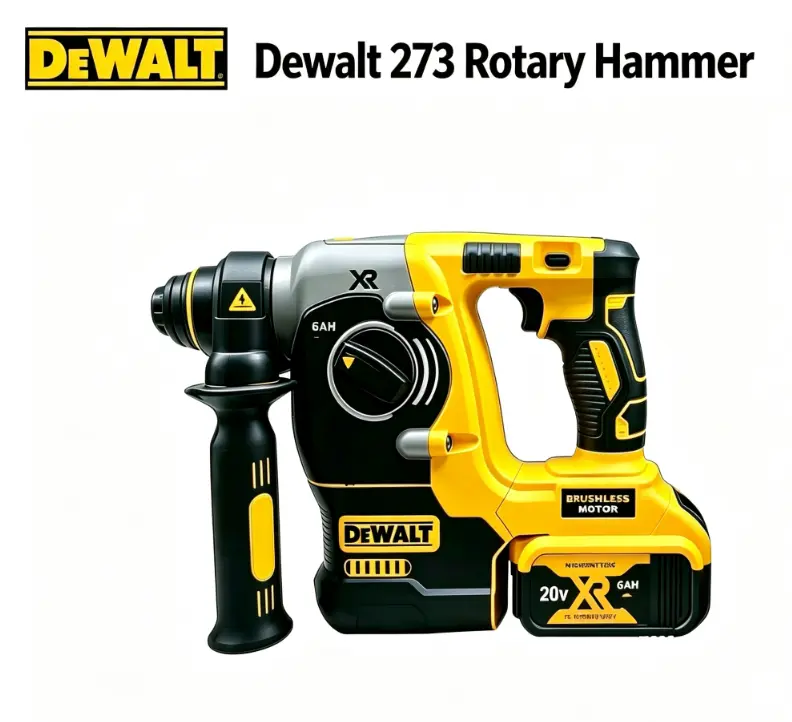 Dewalt 273 Cordless Rotary Hammer, 20V XR Brushless SDS‑Plus Demolition Drill, Multi‑Function Drilling & Chiseling Power Tool, Ergonomic Auxiliary Handle, Suitable For Concrete Drilling, Wall Renovation And Construction Jobs