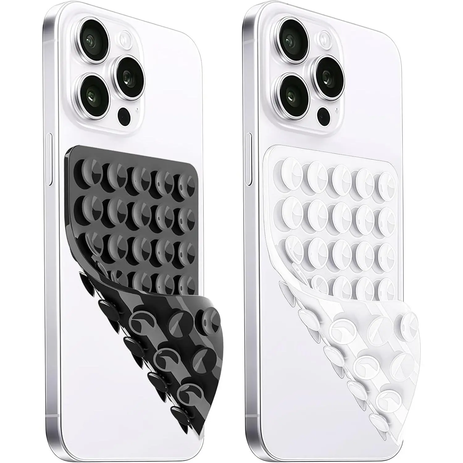 2 Pack Double-Sided Silicone Suction Cup Mount, Portable Phone Holder with Strong Grip - Hands-Free Mobile Accessory for Selfies, Video Recording, Non-Slip Compatibility