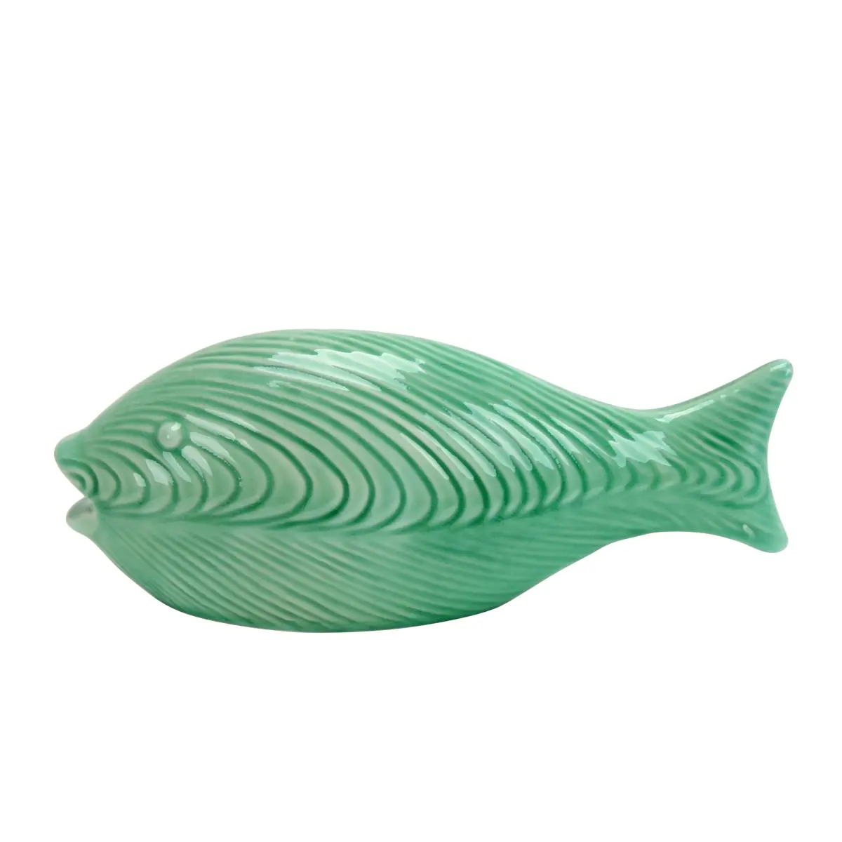 11 in. Nisibis Jade colored Decorative Ceramic Fish