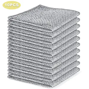 10-Piece Scratch-Resistant Steel Wool Pads, Two-Layer Steel Cleaning Cloths, Multi-Functional Kitchen Cleaner, Kitchen Cleaning Supplies, Home Cleaning Tools