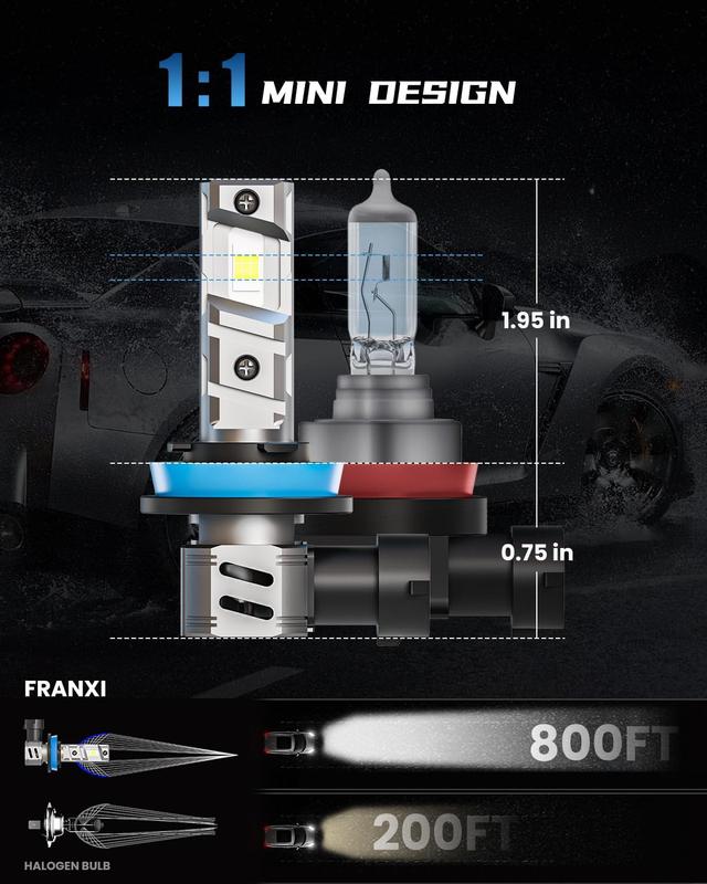 [One-year warranty service provided] FRANXI 9005/HB3/9006/HB4/H11/H9/H8/H7 White LED Headlight Kit High/Low Beam Bulbs Super Bright 6000K 32000LM 【Check the image to confirm your model】