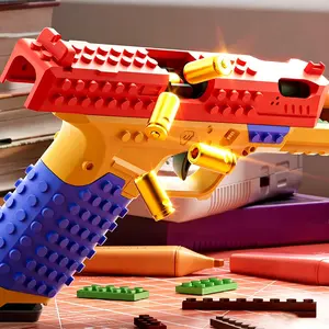 Mother's Day Deal!  SIG17 DIY Building Block Blaster, Soft Bullet Pistol Toy for Outdoor Games, Creative MOC Gift for Boys
