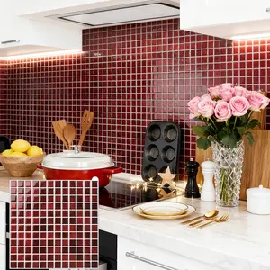 5 Sheets Mosaic 3d Wall Tiles Sticker Peel and Stick Vinyl Wallpaper Renter Friendly Tiles Room Wall Backsplsh  Easy Installation Durable Design for Home Decoration