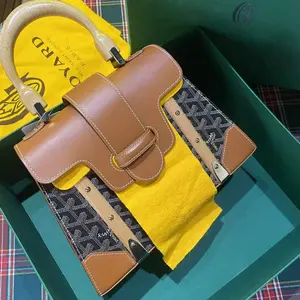 Pre-owned Goyard · Shoulder Bags Small Black and Brown Hard Version Saigon Box Bag Top Handle Bag
